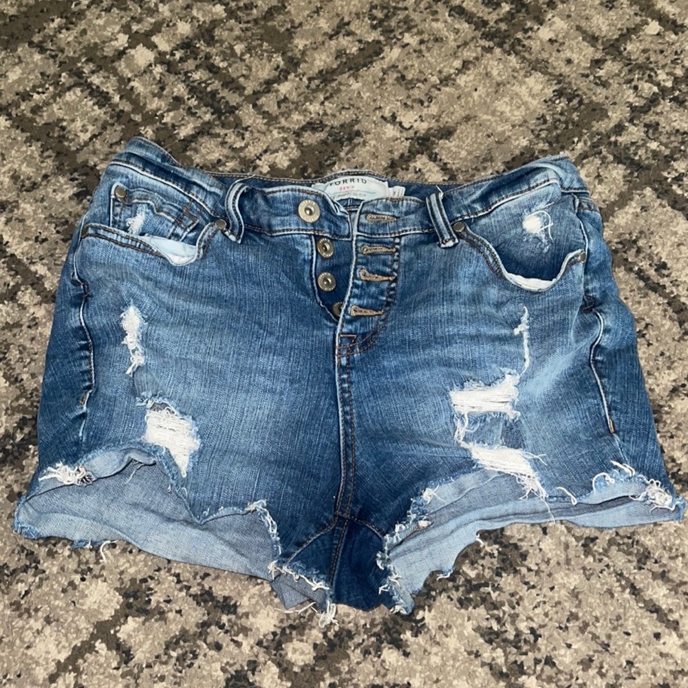 Torrid High Wasted denim shorts